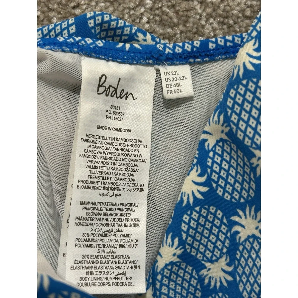 Boden Set Of 2 US 20-22 Long Swimsuits - Lemons & Pineapples Excellent Condition - Picture 16 of 16